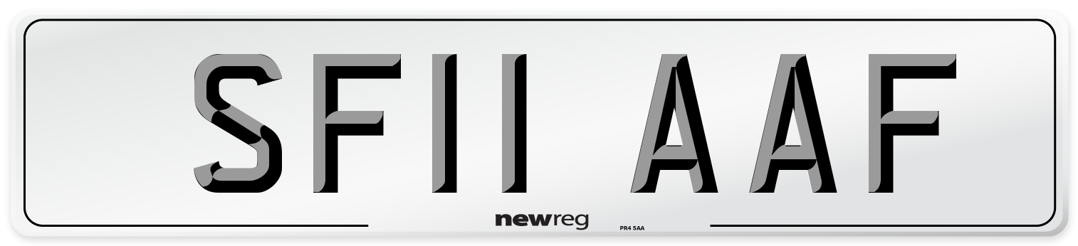 SF11 AAF Number Plate from New Reg